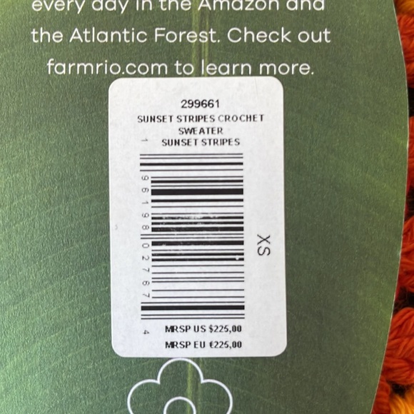 NWT Farm Rio Sunset Stripes Crochet Sweater - Picture 8 of 9